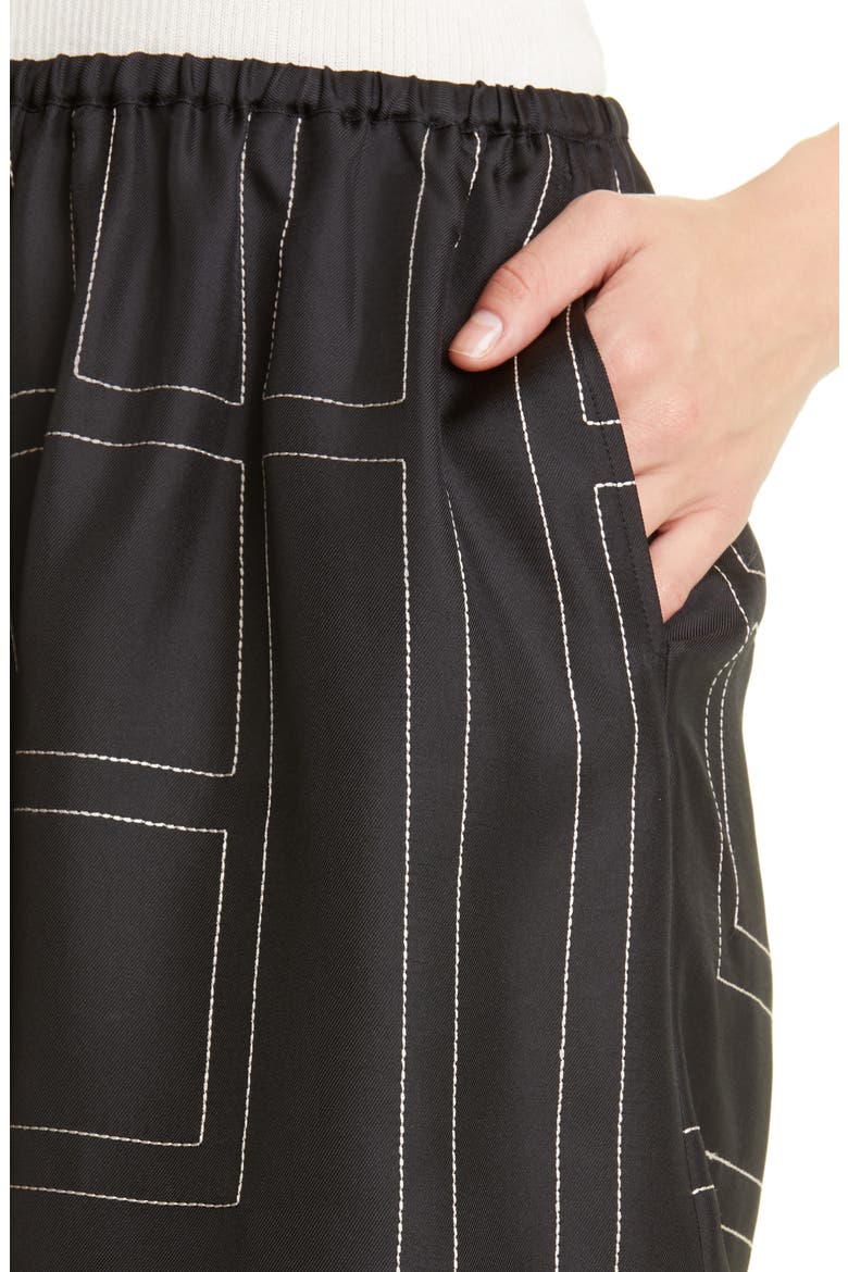 Monogram Pull-On Silk Shorts, Alternate, color, BLACK MONOGRAM 925