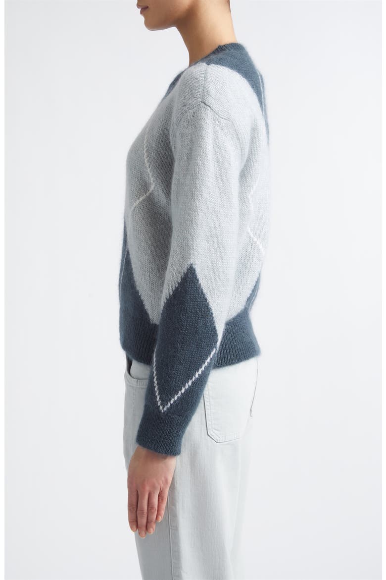 Argyle Plaid Mohair & Silk Sweater, Alternate, color, 181178 JADE POWDER DARK JADE