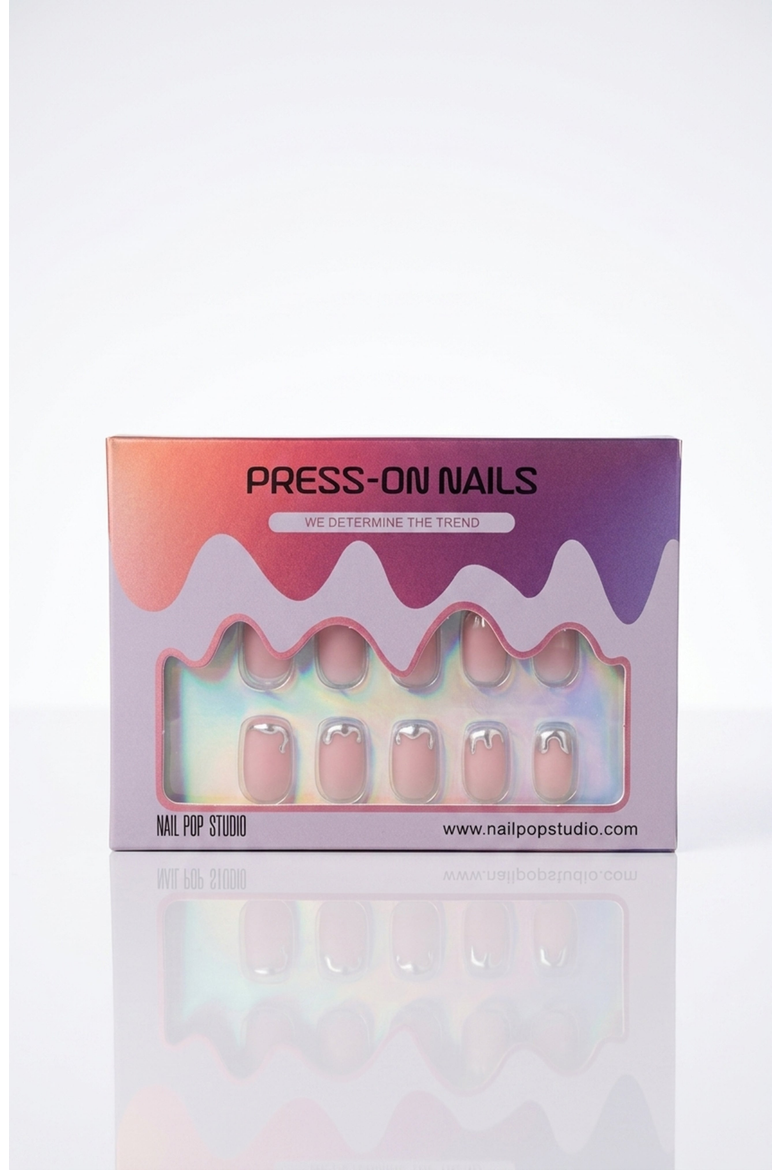 Chrome Edge Square Press-On Nails, Main, color, Chrome Edge