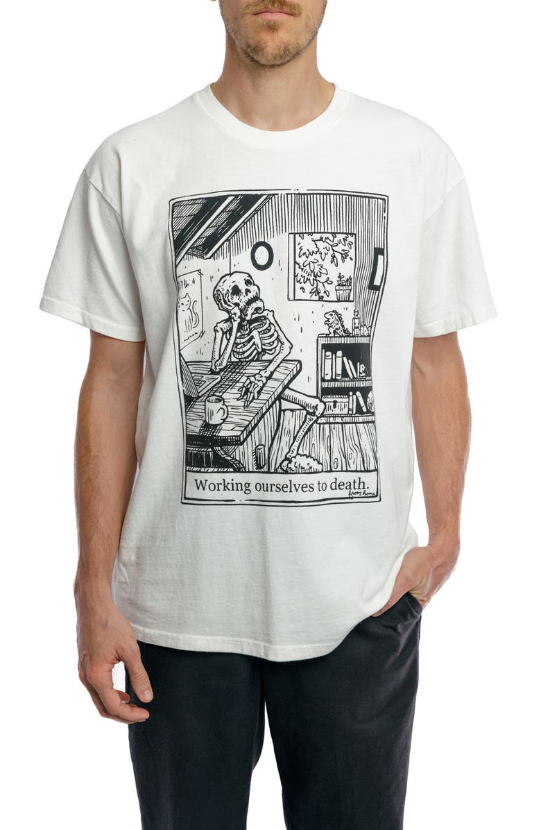 Vardagen Work To Death Home Edition Heavyweight Tee, Alternate, color, Off-White