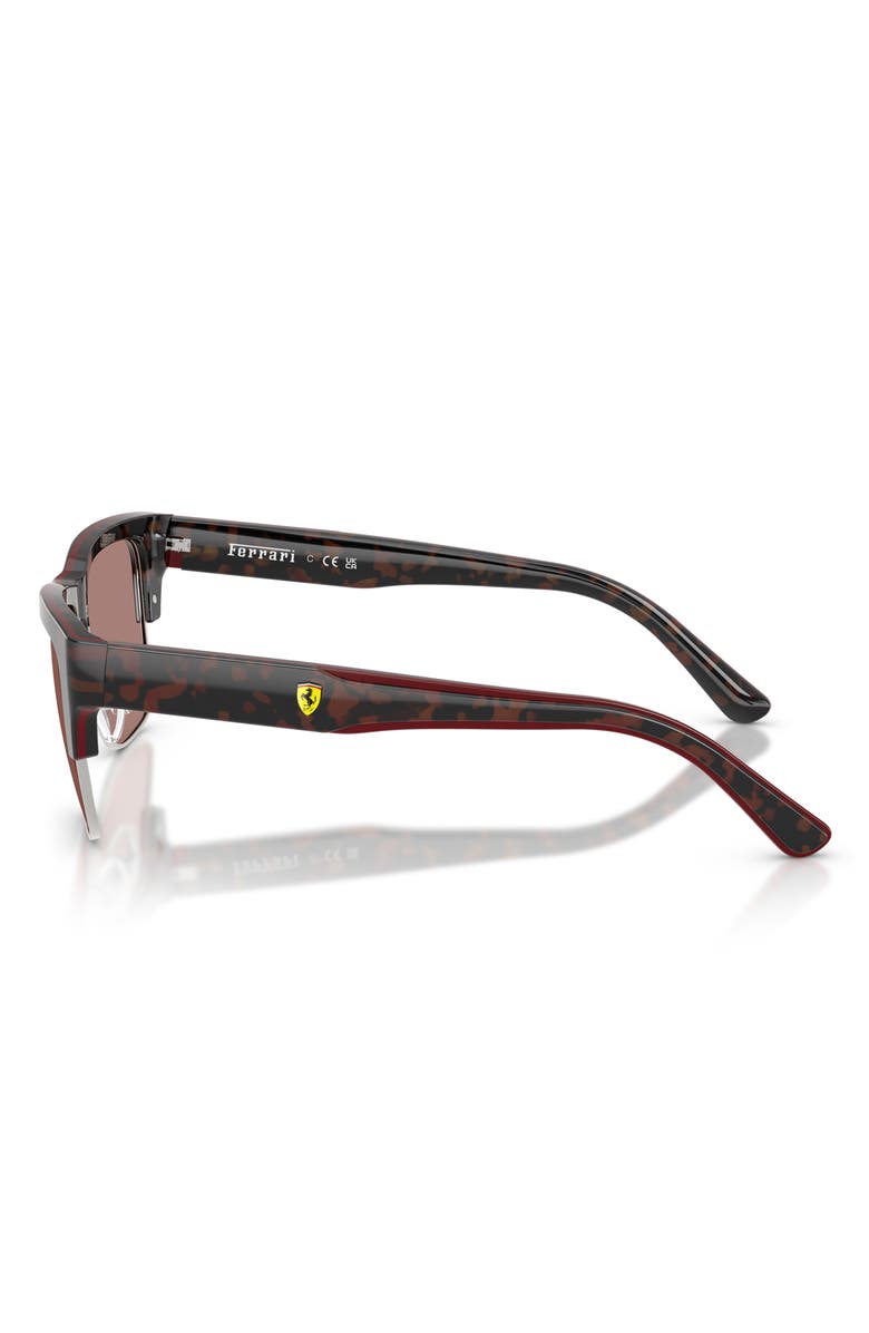 Scuderia Ferrari 55mm Square Sunglasses, Alternate, color, Havana Burgundy / Brown