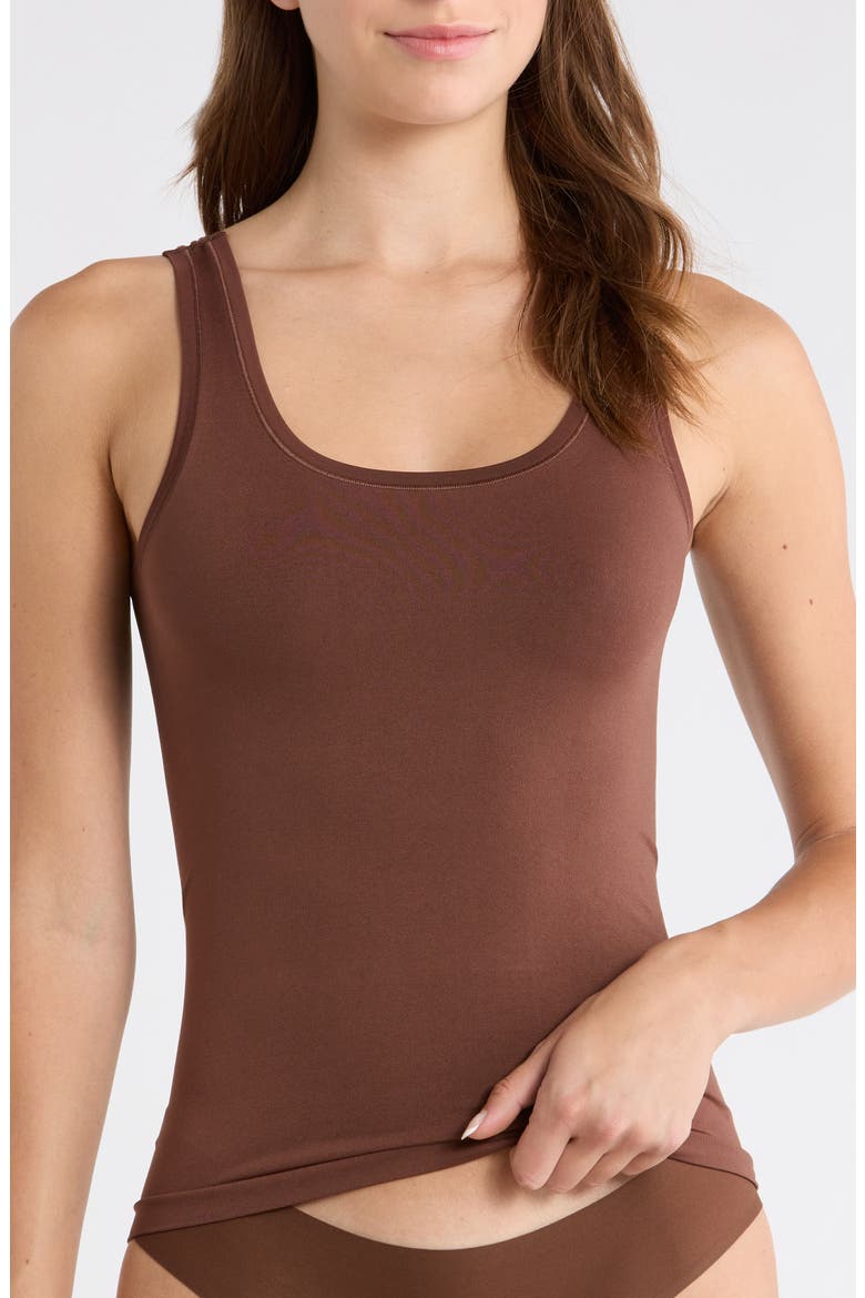 Seamless Layering Tank, Main, color, BROWN BITTER
