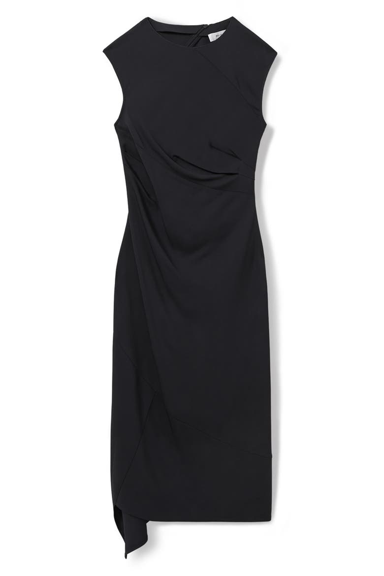 Francesca Pleated Midi Dress, Alternate, color, NAVY