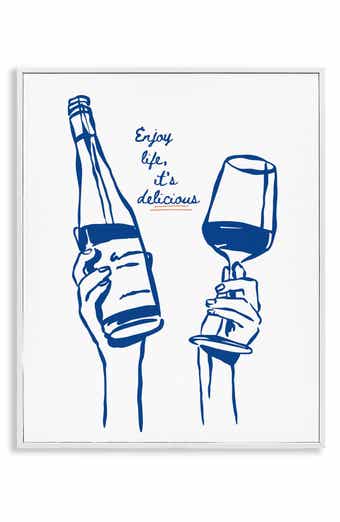 Stupell Industries Enjoy Life with Wine Framed Art Print