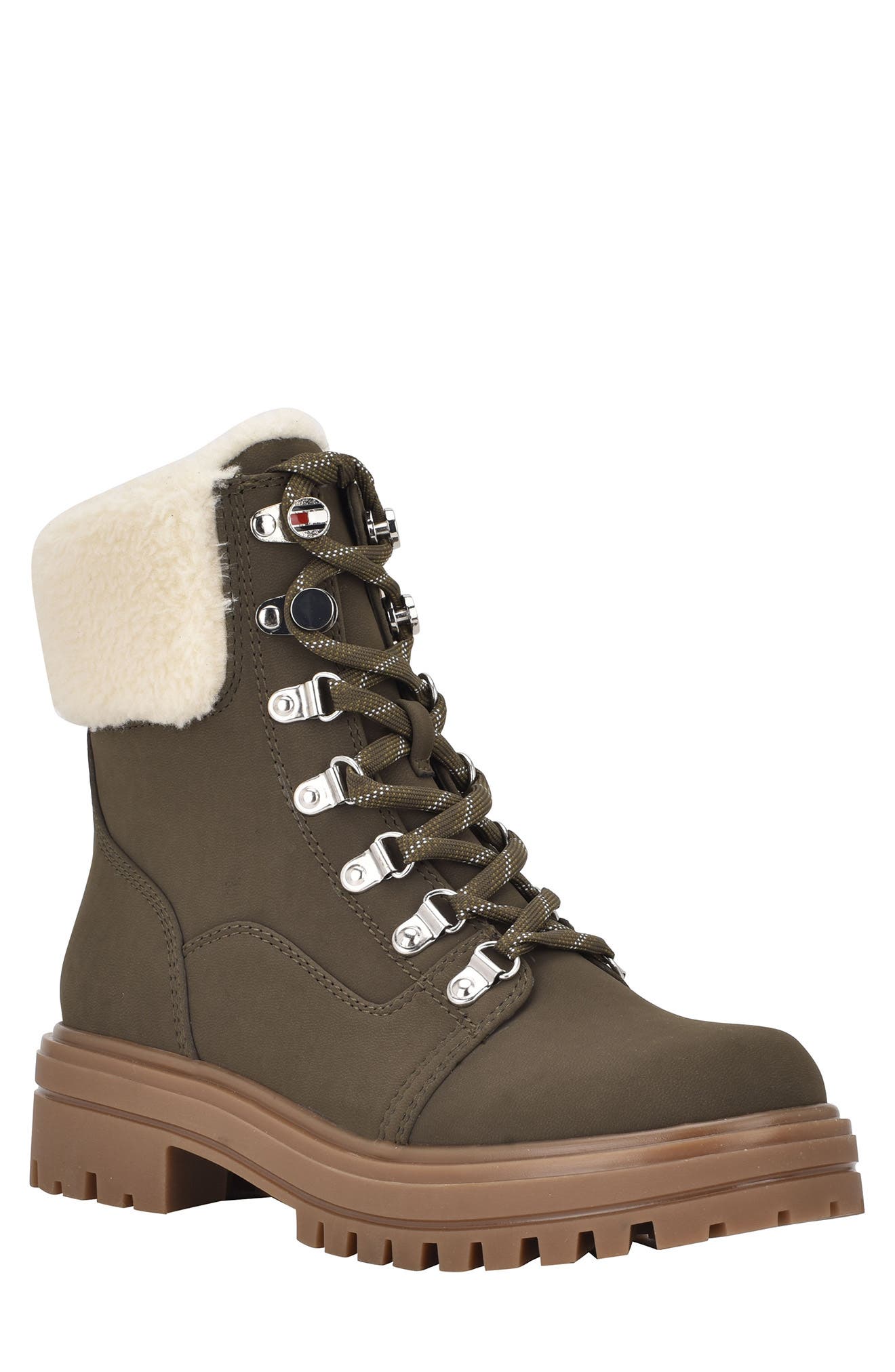 Tommy Hilfiger Faby Faux Shearling Cuff Hiker Boot, Main, color, 