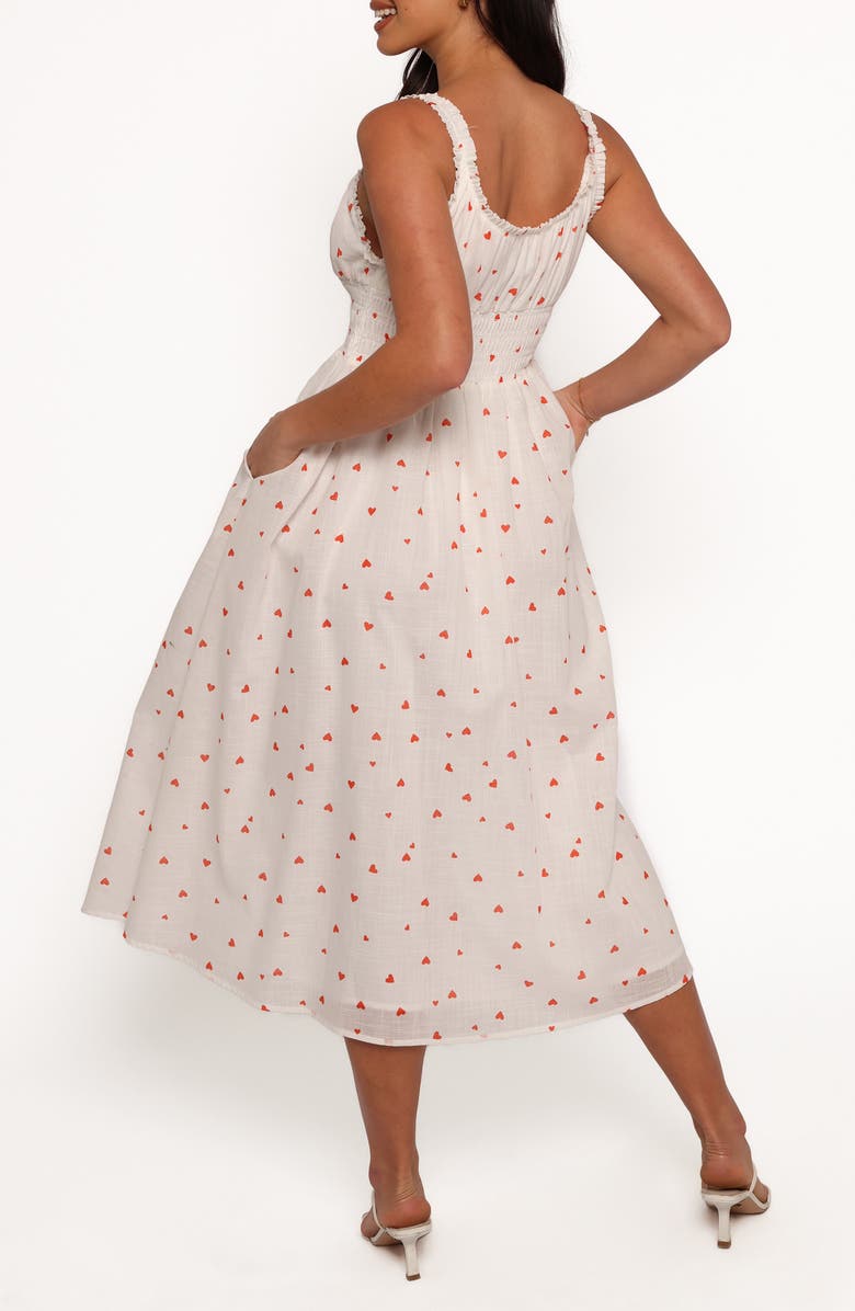 Petal & Pup Auguste Smocked Milkmaid Sundress, Alternate, color, Ditsy Heart