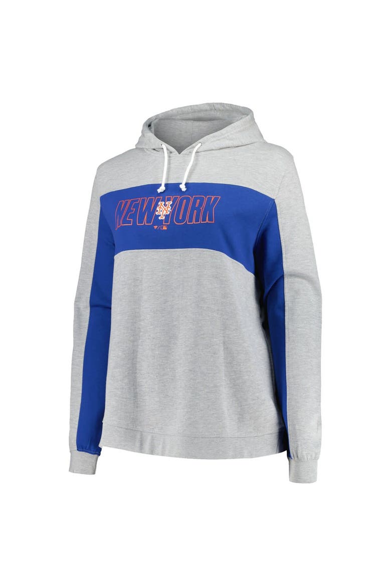 Women's Profile Heather Gray New York Mets Plus Size Pullover Jersey Hoodie, Alternate, color, Heather Gray