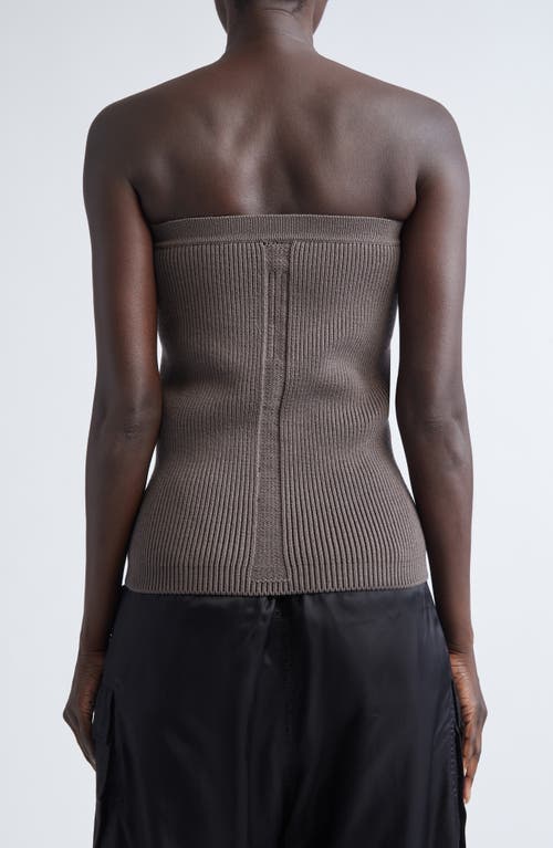 Rick Owens Rib Virgin Wool Blend Tube Top In Brown
