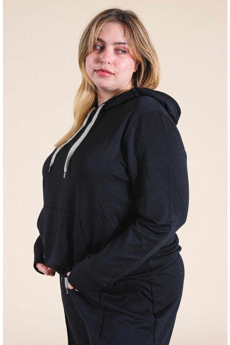 Plus Betty Modal Hoodie, Alternate, color, Black