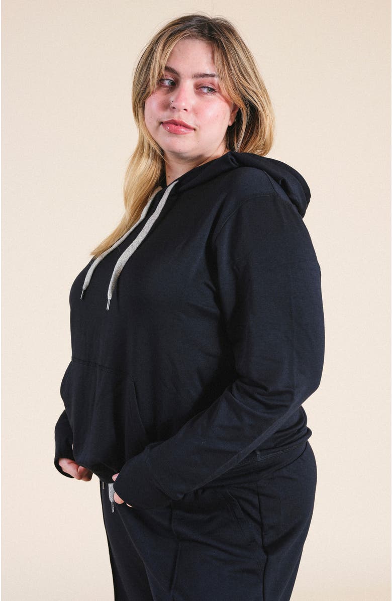 POPLINEN Plus Betty Modal Hoodie, Alternate, color, Black
