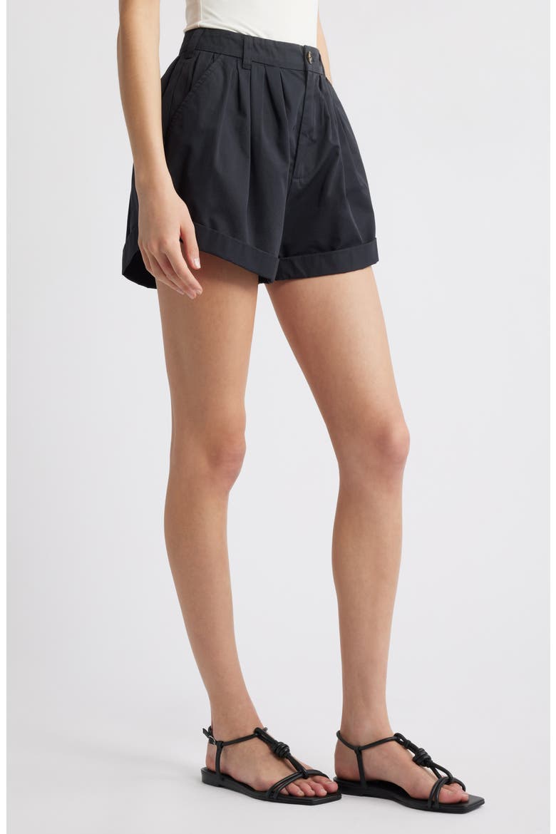 Paige Cotton Shorts, Alternate, color, BLACK