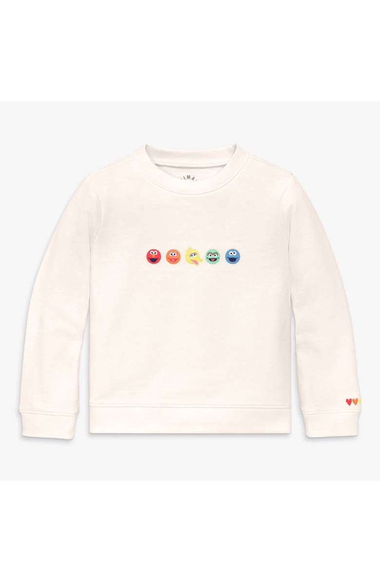 Primary Kids Sesame Street Friends Embroidered Sweatshirt, Main, color, Oat