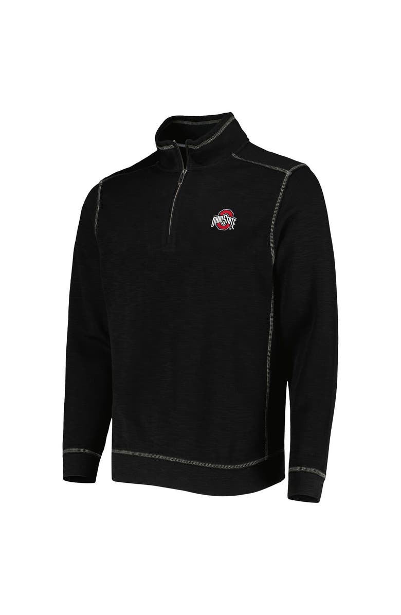 Tommy Bahama Men's Tommy Bahama Black Ohio State Buckeyes Sport Tobago Bay Tri-Blend Mock Neck Half-Zip Jacket, Alternate, color,