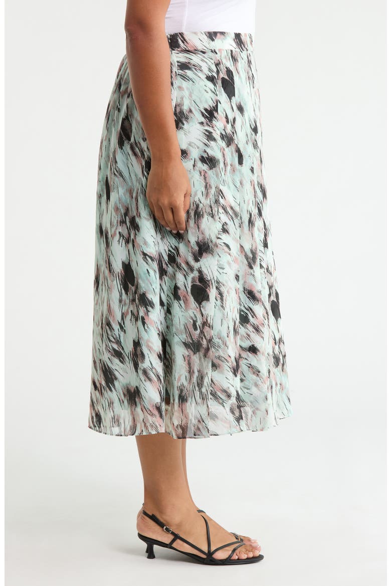 Abstract Print Pull-On Midi Skirt, Alternate, color, SEA GLASS MULTI