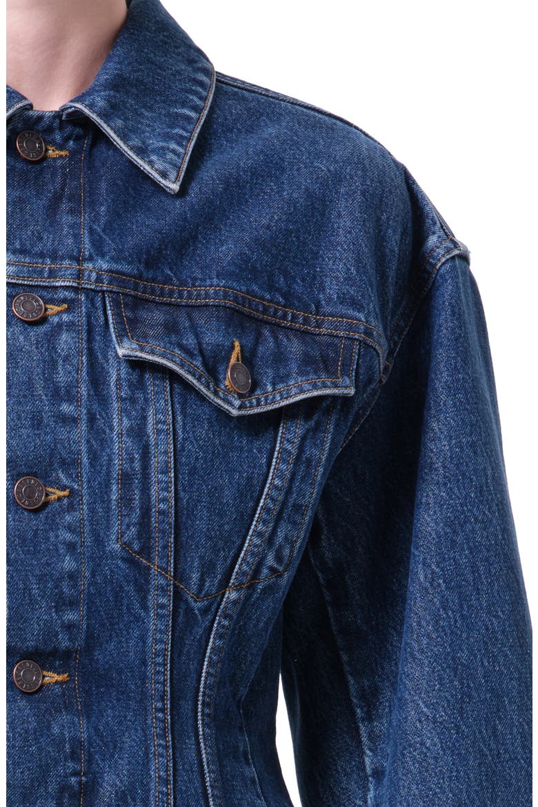 Myra Structured Denim Jacket, Alternate, color, VOLUME DARK INDIGO