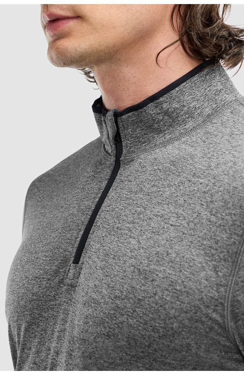 Peloton Seamless Melange 1/4 Zip Long Sleeve, Alternate, color, Black
