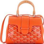 Pre-Owned Goyard Saigon Top Handle Bag Coated Canvas with Leather Mini