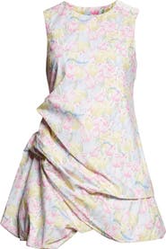 Sandy Liang Gingko Tulip Print Ruched Cotton Dress