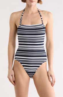 Nautica Stripe Bandeau One-Piece Swimsuit