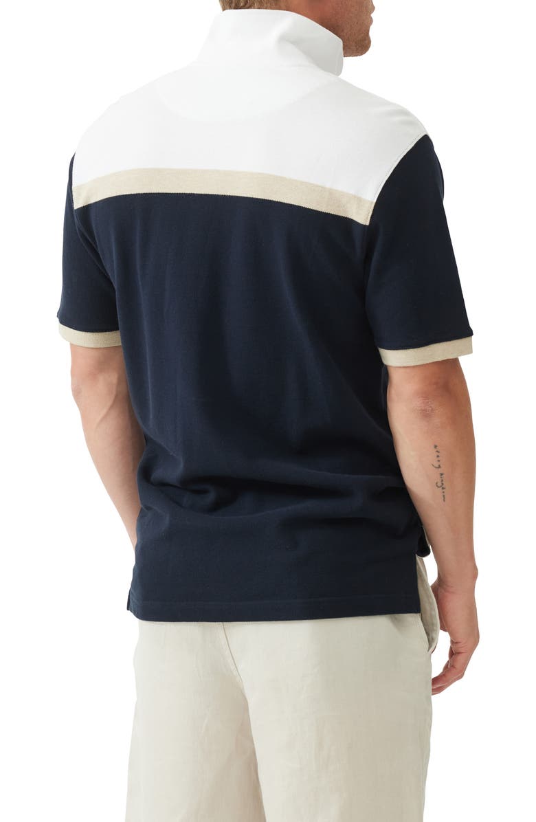 Rodd & Gunn Whitby Colorblock Piqué Knit Polo, Alternate, color, Navy