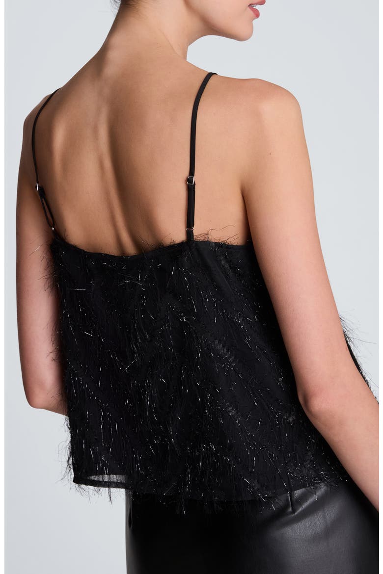 Chevron Fringe Crop Cami, Alternate, color, BLACK