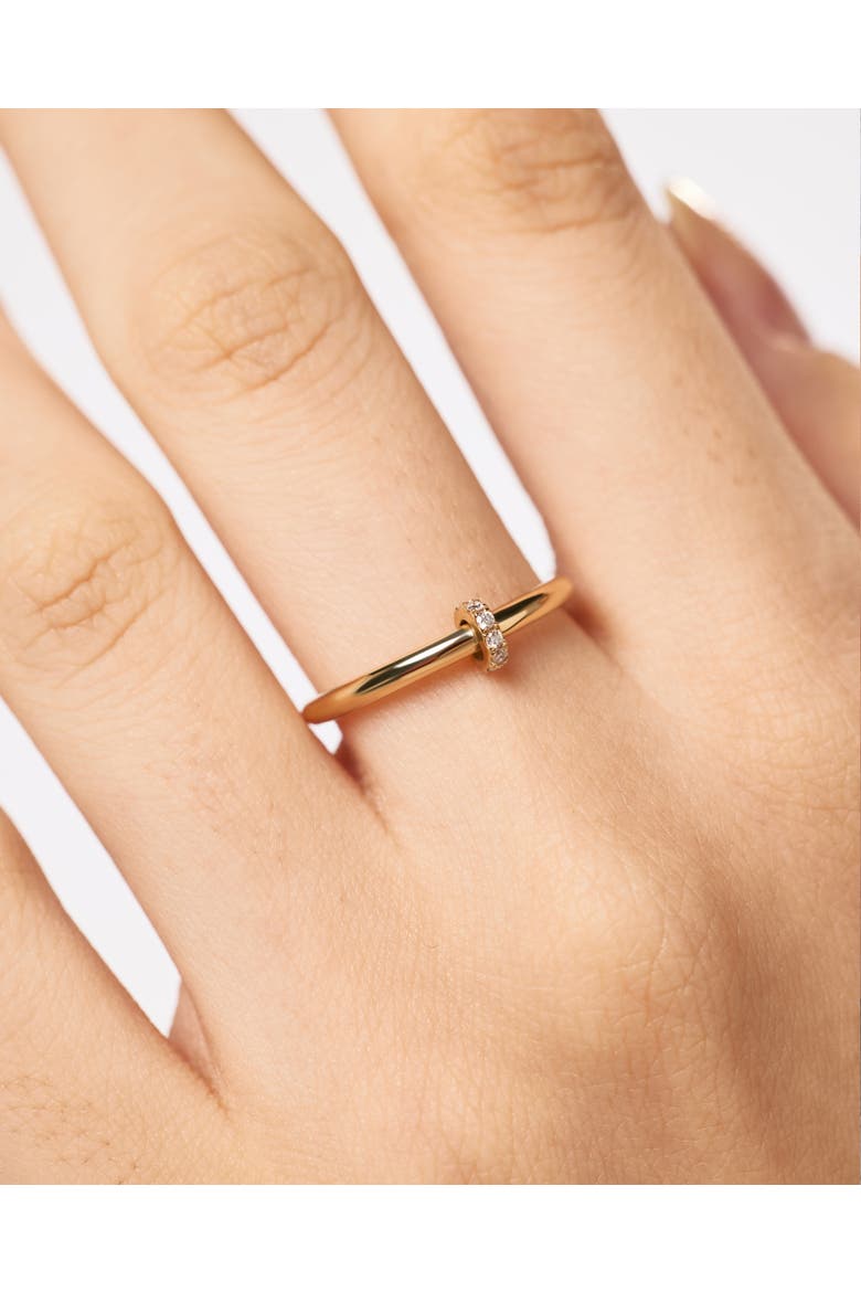Solid Yellow Gold - Diamond Link Ring, Alternate, color, Gold