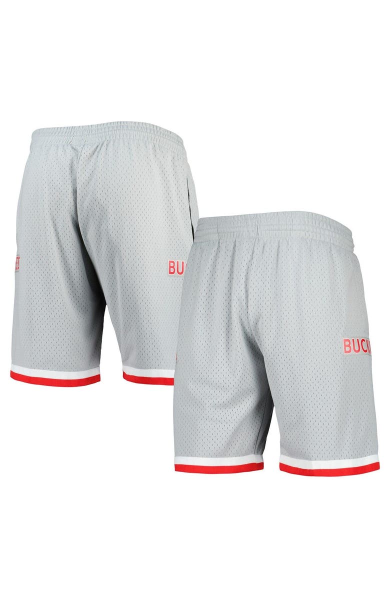 Mitchell & Ness Men's Mitchell & Ness Silver Ohio State Buckeyes Authentic Shorts, Main, color, Gray