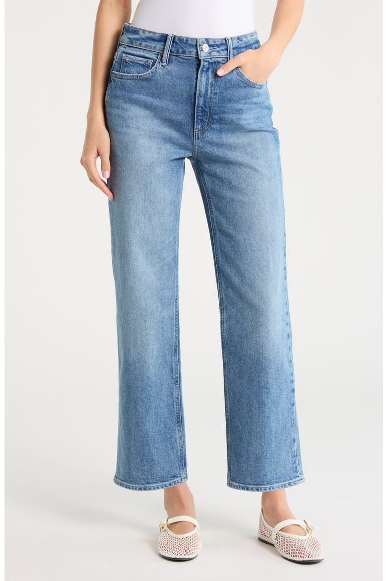 Stevie High Waist Ankle Straight Leg Jeans, Main, color, RIVAGE