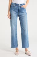PAIGE Stevie High Waist Ankle Straight Leg Jeans