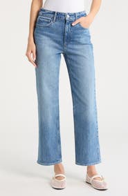 PAIGE Stevie High Waist Ankle Straight Leg Jeans