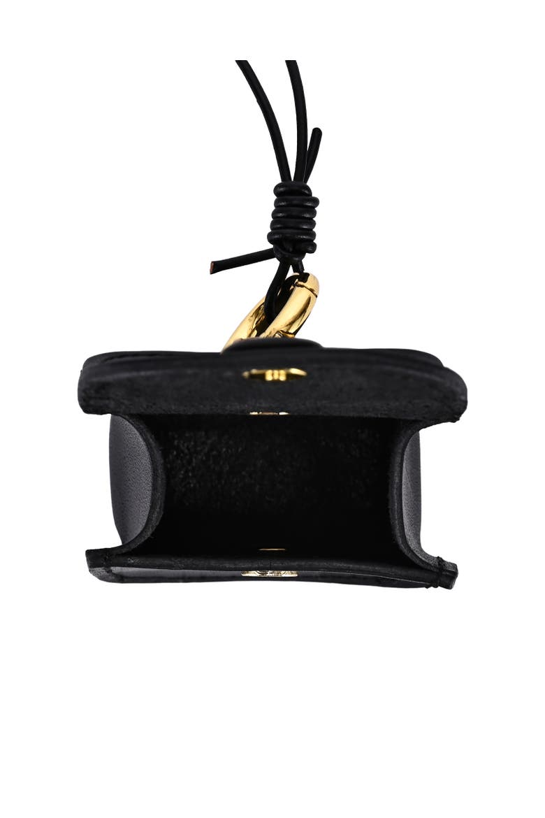 Toti Genuine Leather Mini Structured Charm, Alternate, color, Black