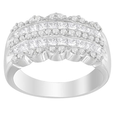 14K White Gold 1 1/7 Cttw Diamond Ring