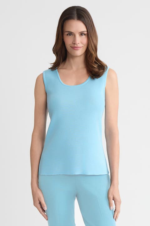Mid-Length Scoop Neck Knit Tank