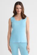 Ming Wang Mid-Length Scoop Neck Knit Tank