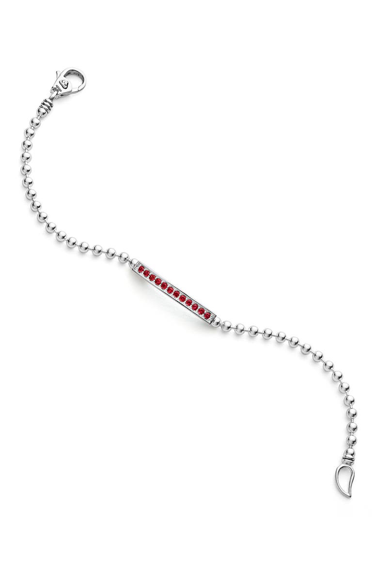Caviar Spark Ruby Bar Bracelet, Alternate, color, SILVER