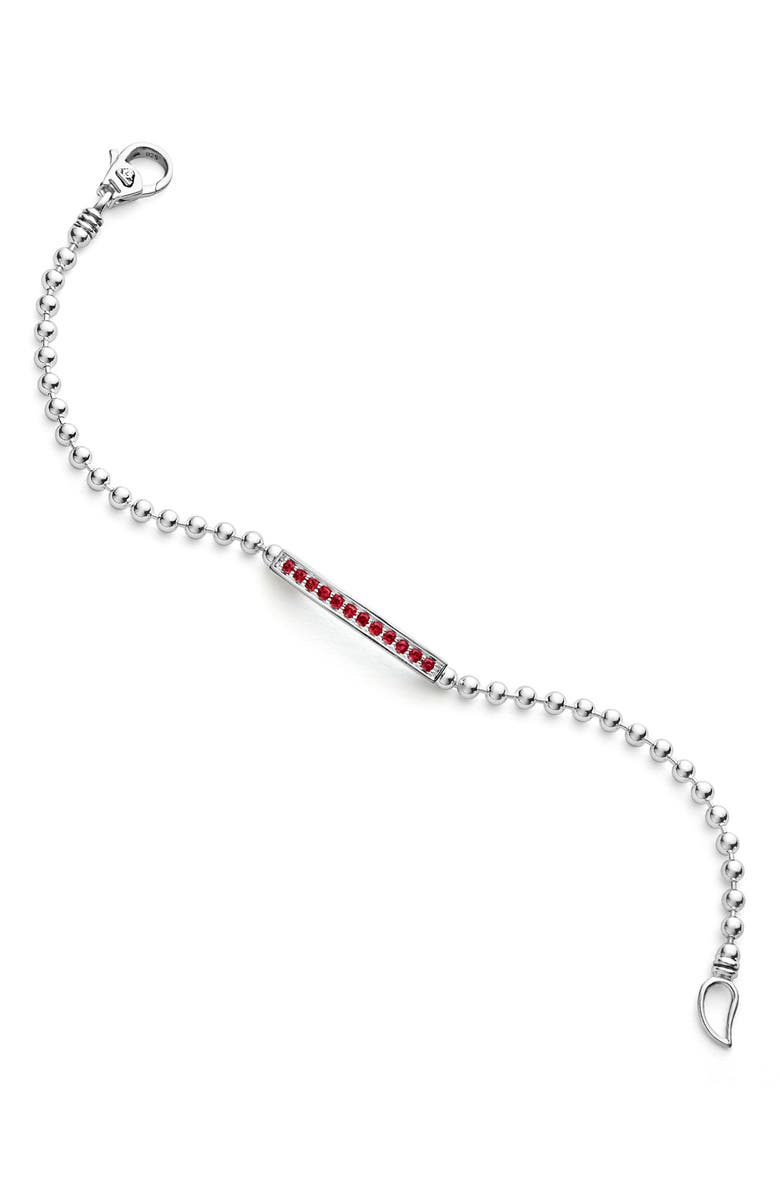 LAGOS Caviar Spark Ruby Bar Bracelet, Alternate, color, Silver