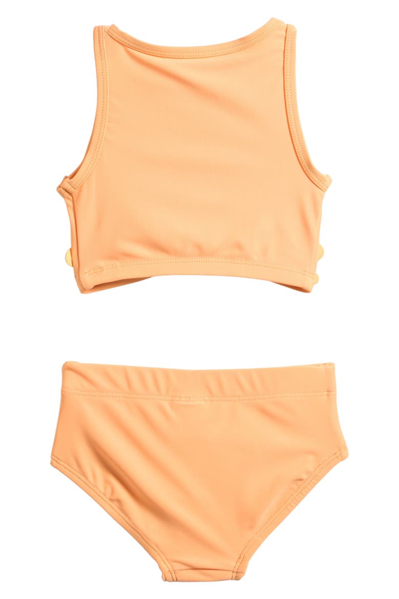 Kids' Floral Appliqué Two-Piece Swimsuit, Alternate, color, DREAMSICLE FLOWER