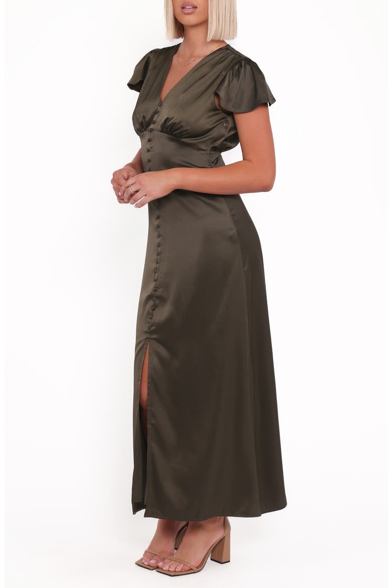 Dean Satin Dress, Alternate, color, OLIVE