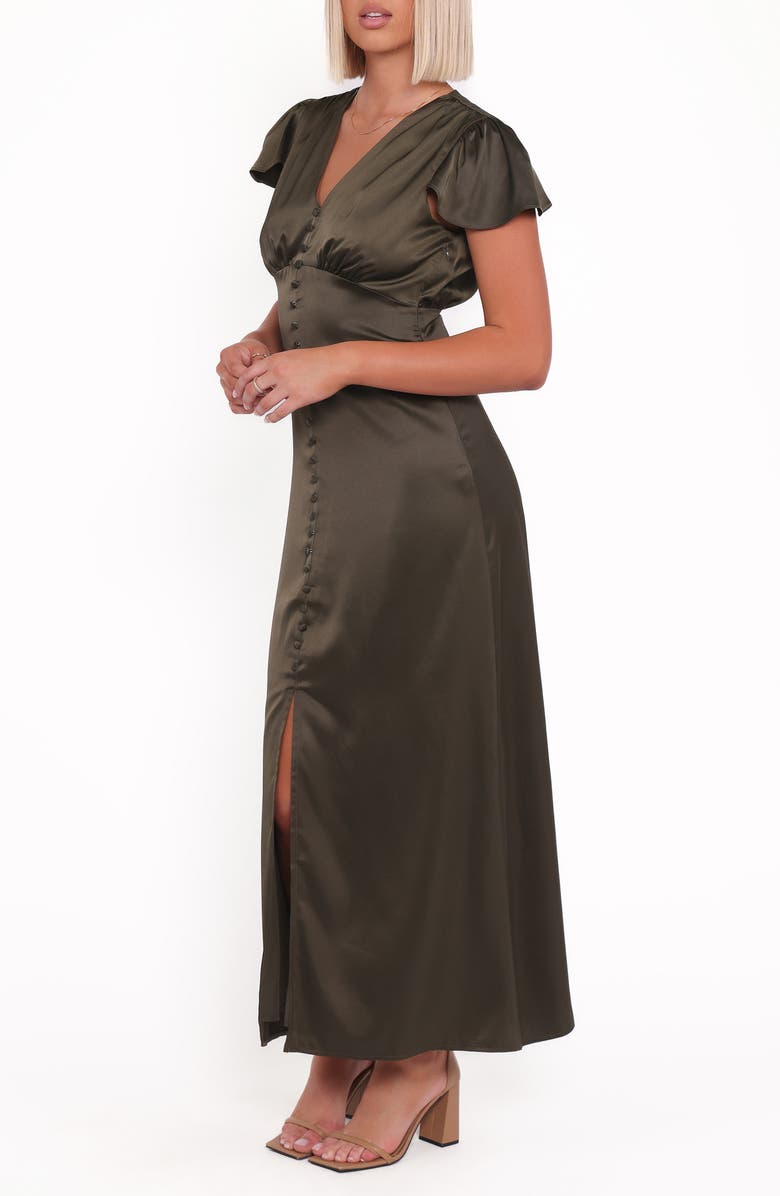 Petal & Pup Dean Satin Dress, Alternate, color, Olive