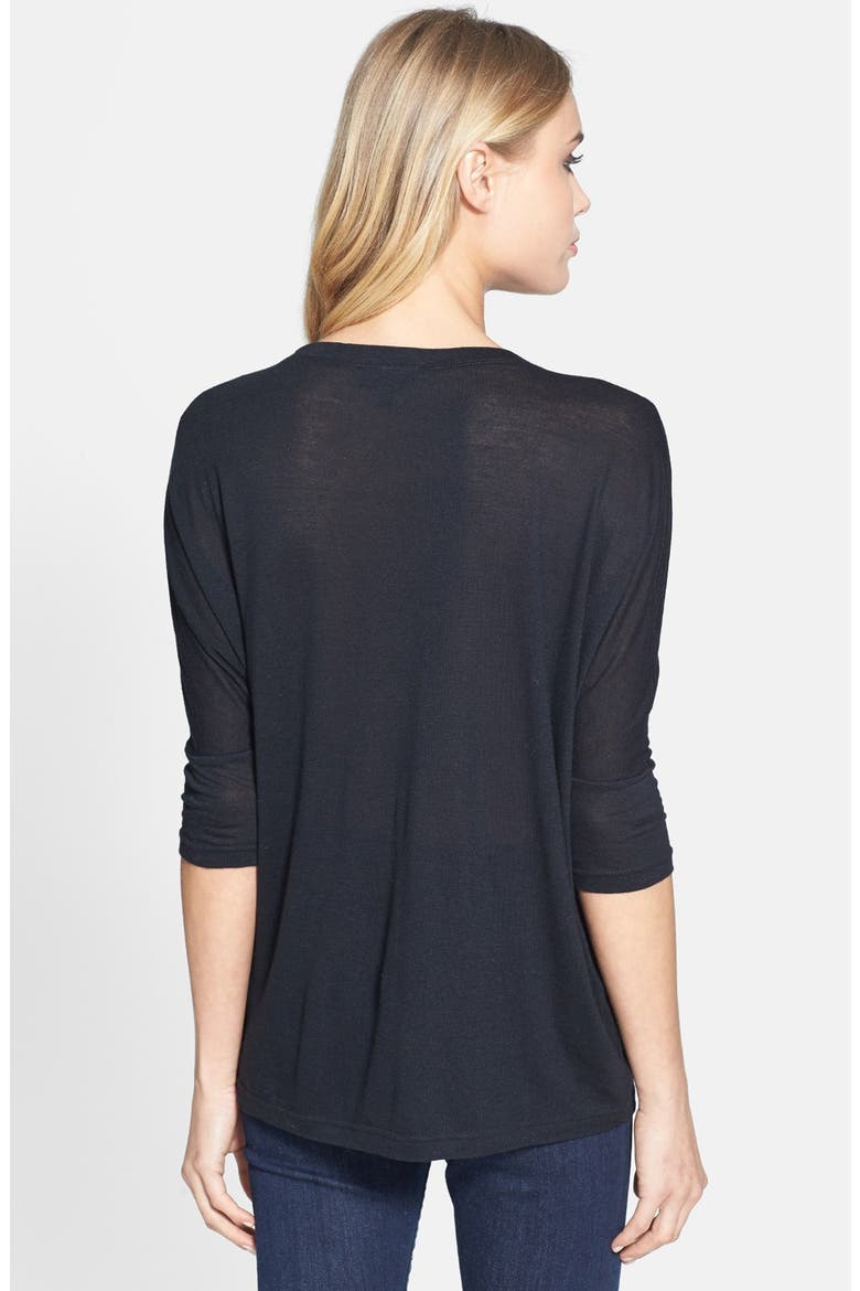 Elbow Sleeve Oversized Tee, Alternate, color, BLACK