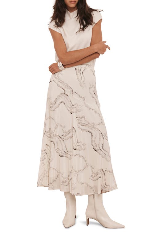 Mint Velvet Marble Print Midi Skirt In Multi