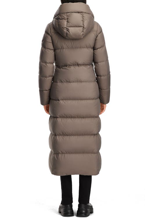Canada Goose Mystique Tonal Label 750 Fill Power Down Long Puffer Coat In Brown