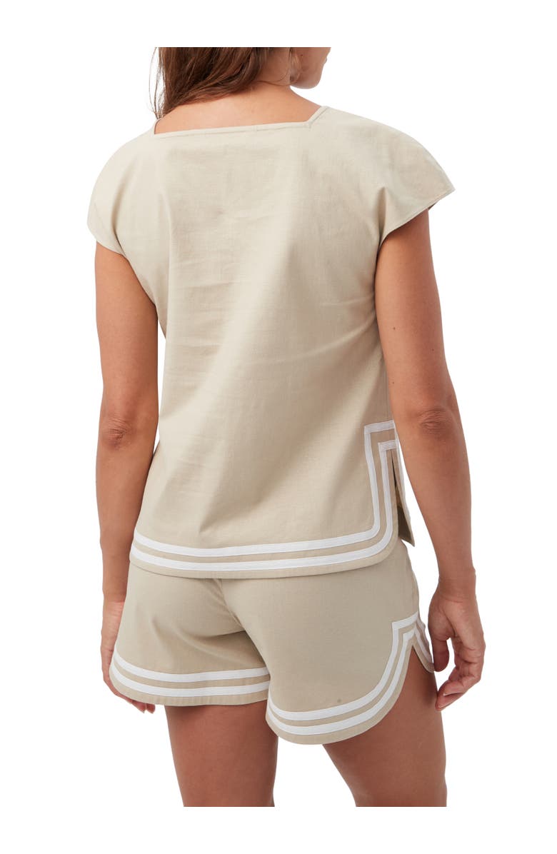 Trina Turk Valence Button Front Linen Top, Alternate, color, 