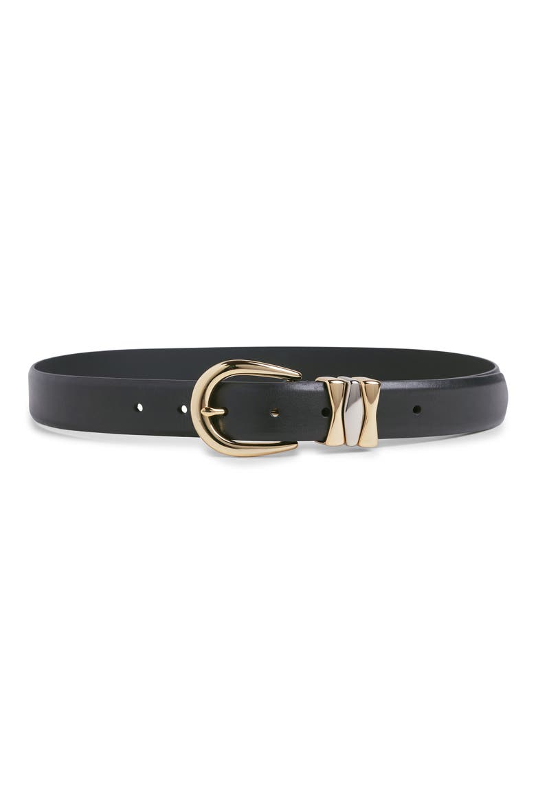 The William Split Decision Leather Belt, Main, color, BLACK