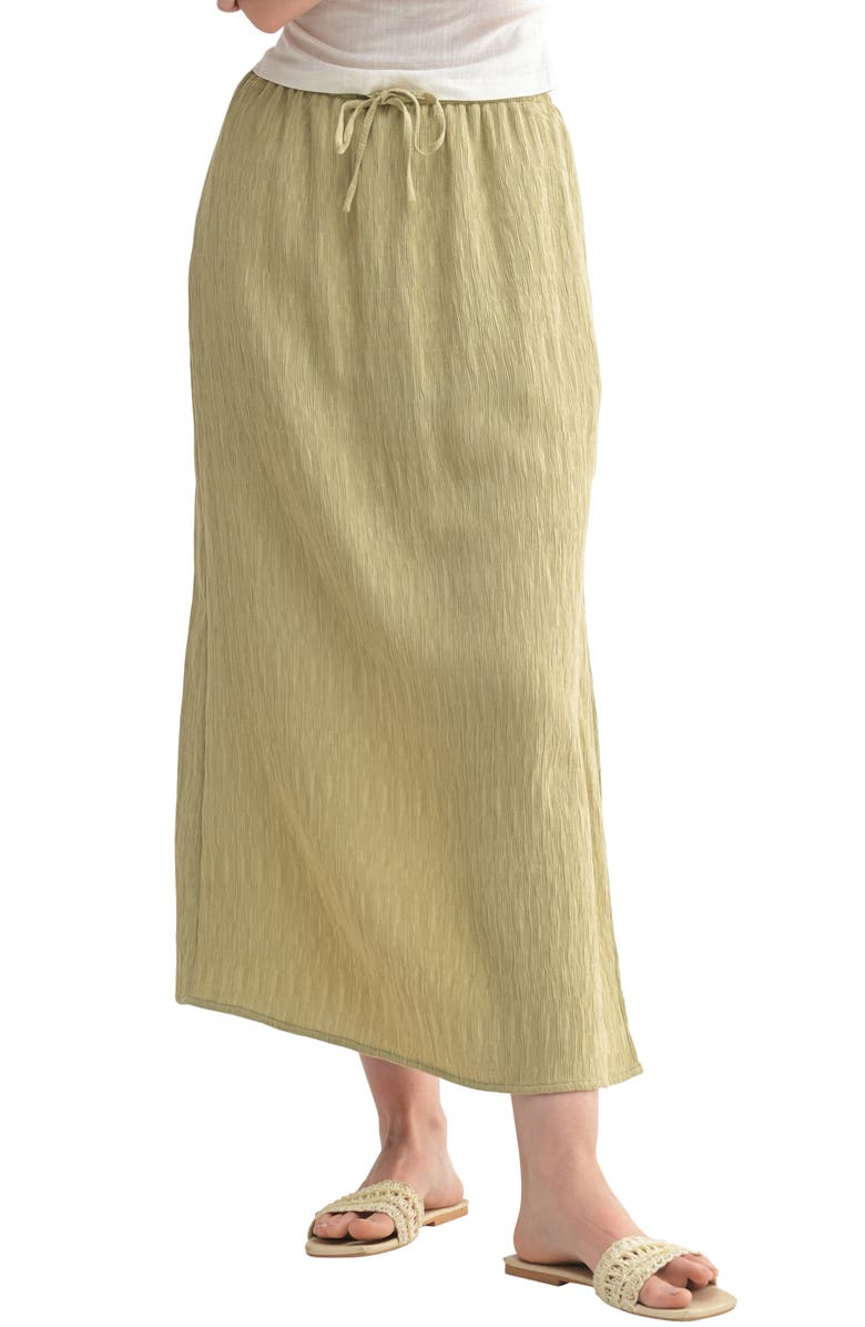 Lush Textured Midi Skirt, Main, color, Light Sage