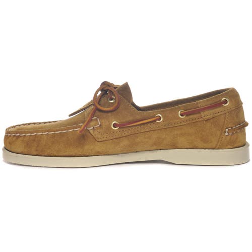 Sebago Italian Suede Moccasins With Hand-stitched Details In Brown