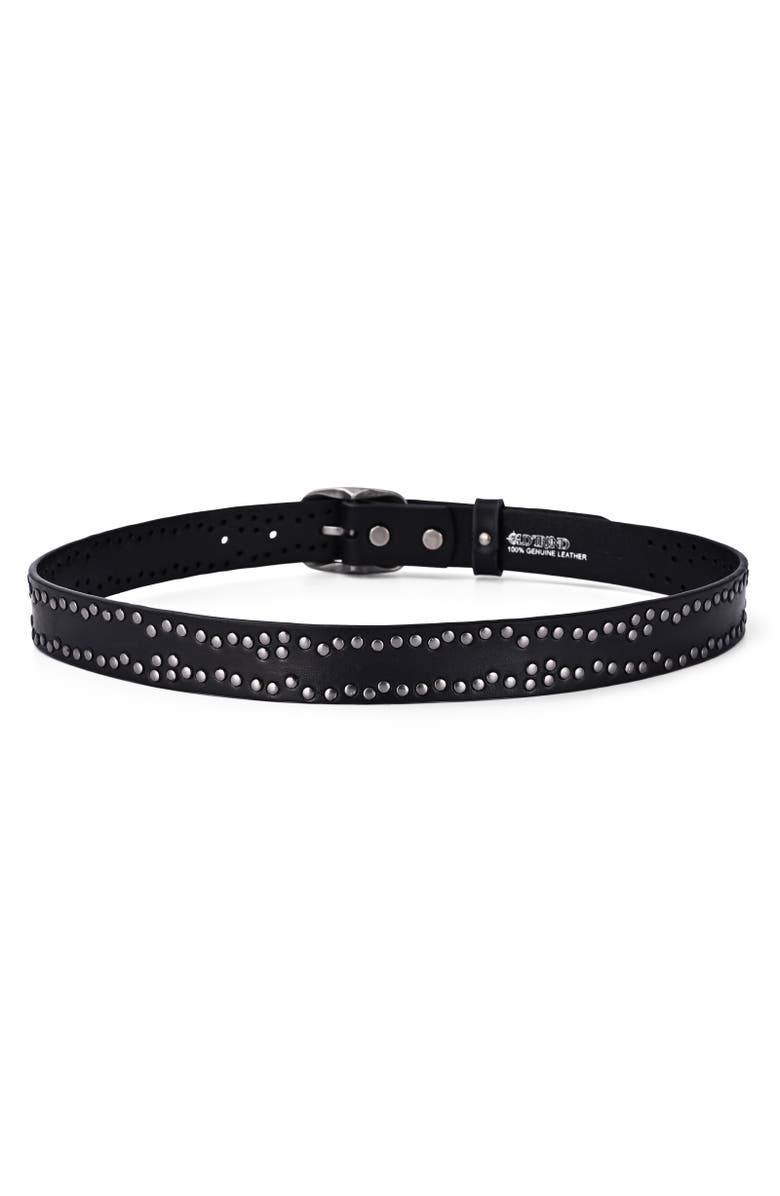 OLD TREND Westland Genuine Leather Desert Inspired Studded Belt, Alternate, color, Black