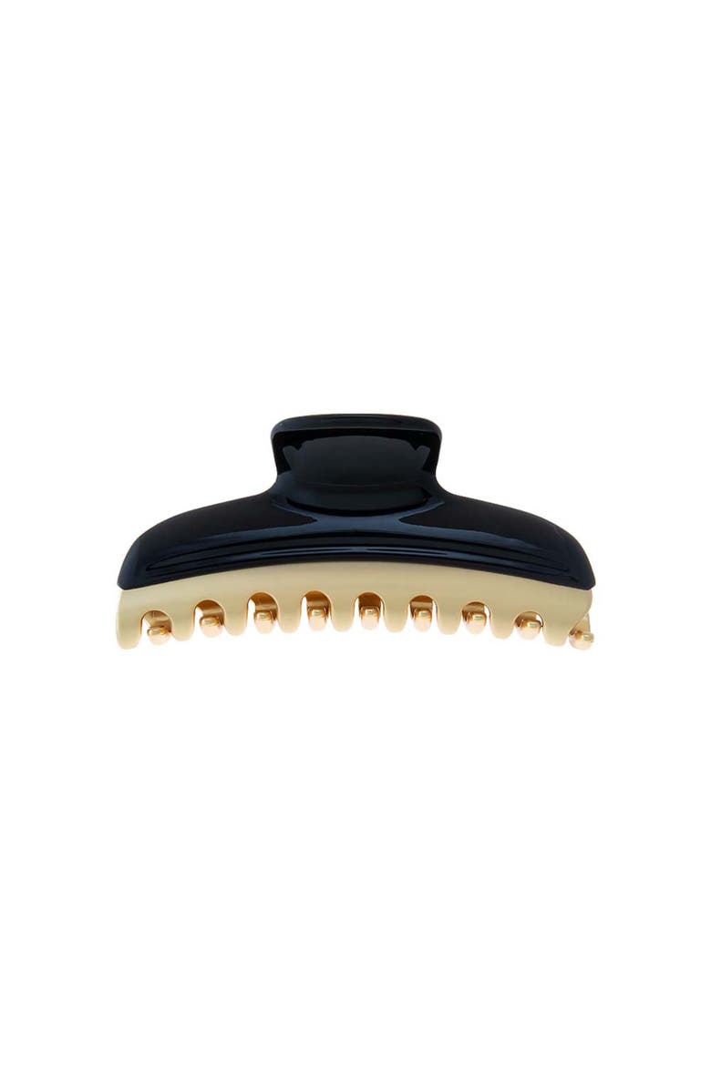 Large Colored Two Tone Claw Clip, Main, color, Black