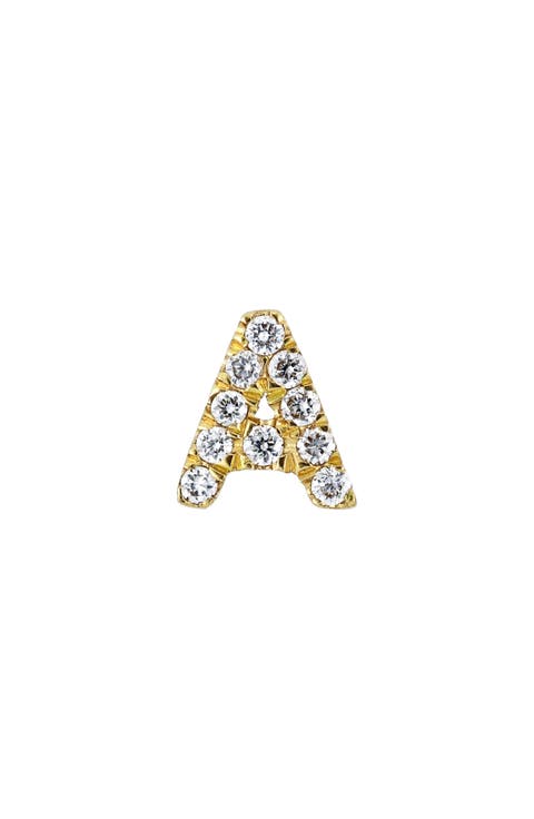 Icon Diamond Initial Single Stud Earring (Nordstrom Exclusive)