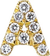 Bony Levy Icon Diamond Initial Single Stud Earring